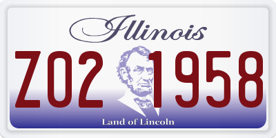 IL license plate Z021958
