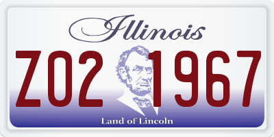 IL license plate Z021967