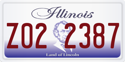 IL license plate Z022387