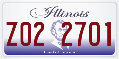 IL license plate Z022701
