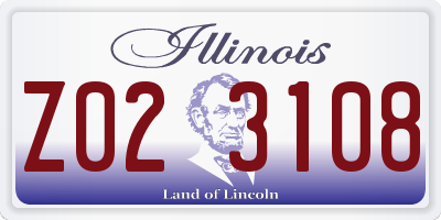 IL license plate Z023108