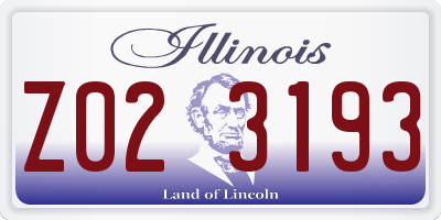 IL license plate Z023193