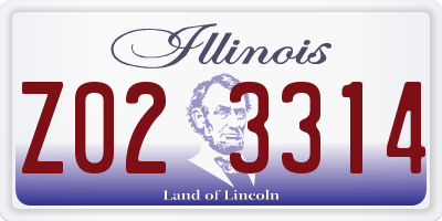 IL license plate Z023314