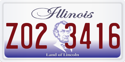 IL license plate Z023416