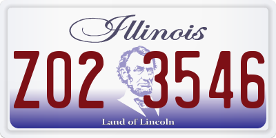 IL license plate Z023546