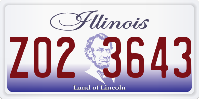 IL license plate Z023643