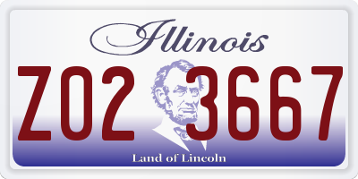 IL license plate Z023667