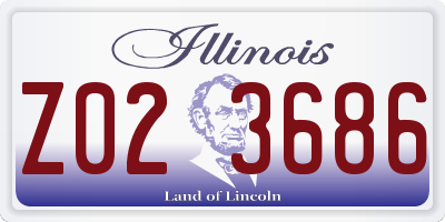 IL license plate Z023686
