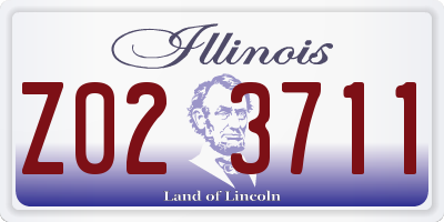 IL license plate Z023711