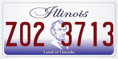 IL license plate Z023713