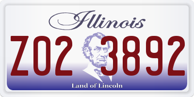 IL license plate Z023892