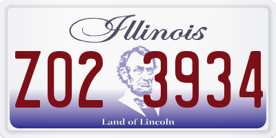 IL license plate Z023934