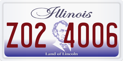 IL license plate Z024006