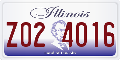 IL license plate Z024016