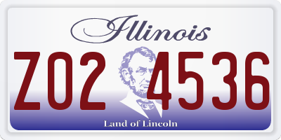 IL license plate Z024536