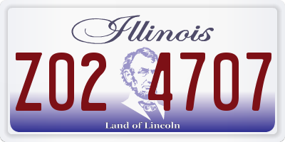 IL license plate Z024707
