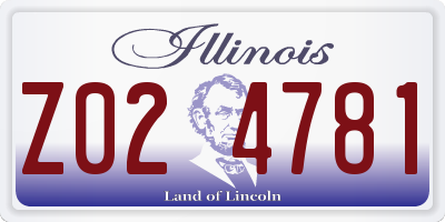 IL license plate Z024781