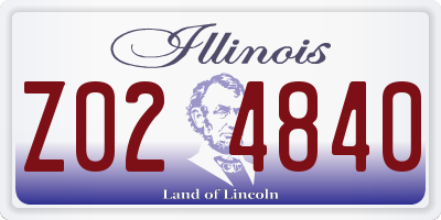 IL license plate Z024840