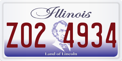 IL license plate Z024934