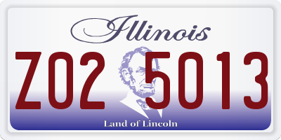 IL license plate Z025013