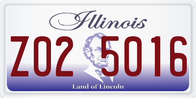 IL license plate Z025016