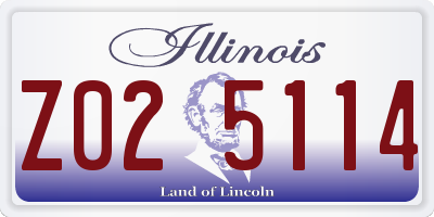IL license plate Z025114