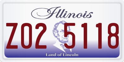 IL license plate Z025118