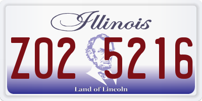 IL license plate Z025216