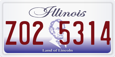 IL license plate Z025314
