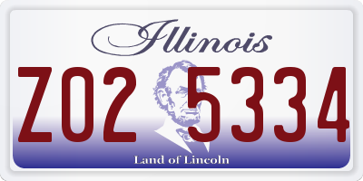 IL license plate Z025334