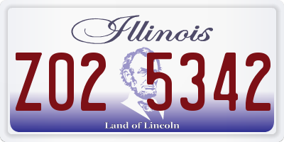 IL license plate Z025342