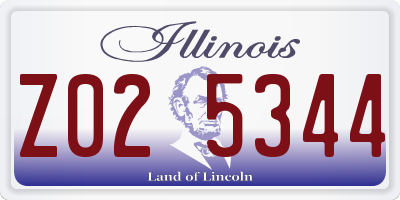 IL license plate Z025344