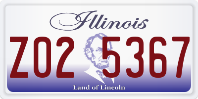 IL license plate Z025367