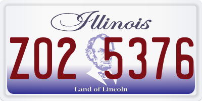 IL license plate Z025376