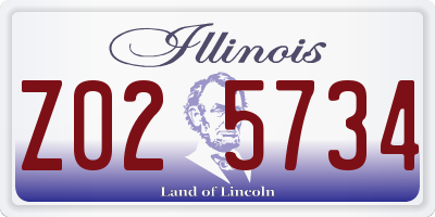 IL license plate Z025734