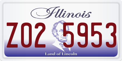 IL license plate Z025953