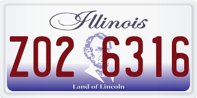 IL license plate Z026316