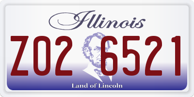 IL license plate Z026521