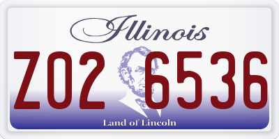 IL license plate Z026536
