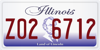 IL license plate Z026712