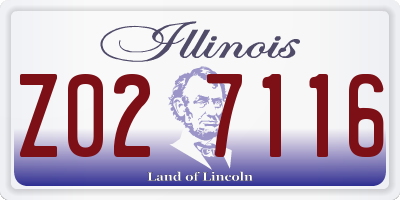 IL license plate Z027116
