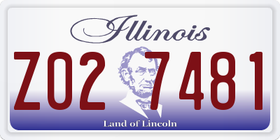 IL license plate Z027481