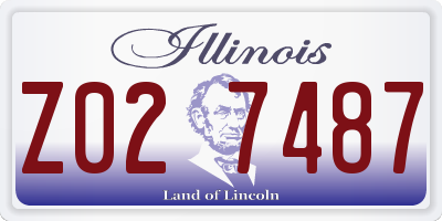 IL license plate Z027487