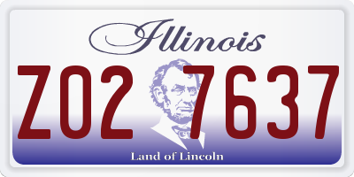 IL license plate Z027637