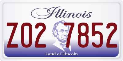 IL license plate Z027852