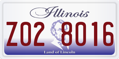 IL license plate Z028016