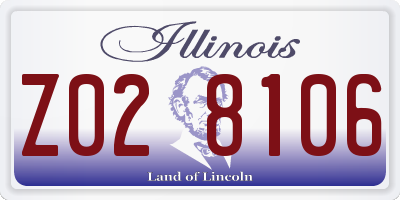 IL license plate Z028106