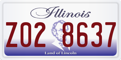 IL license plate Z028637