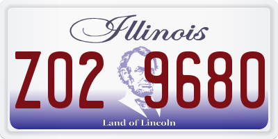 IL license plate Z029680