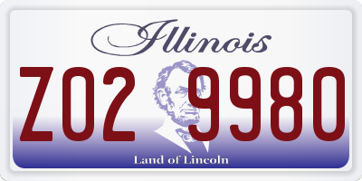 IL license plate Z029980